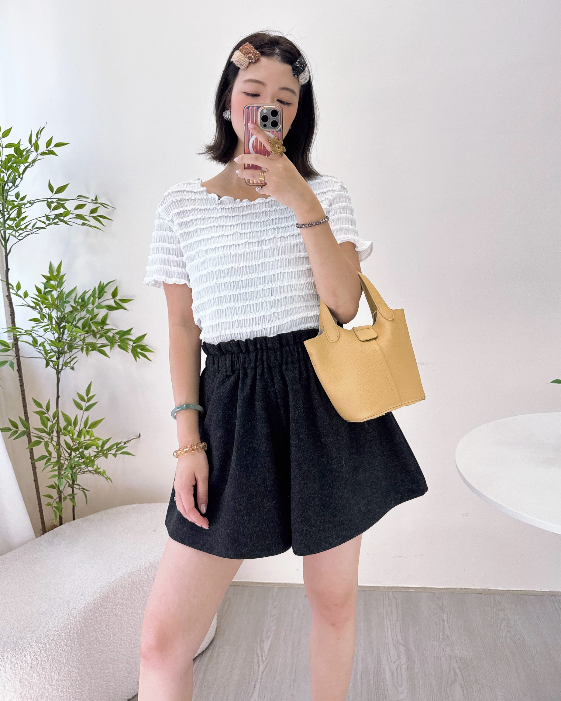 超彈性3D格紋小清新上衣 4色