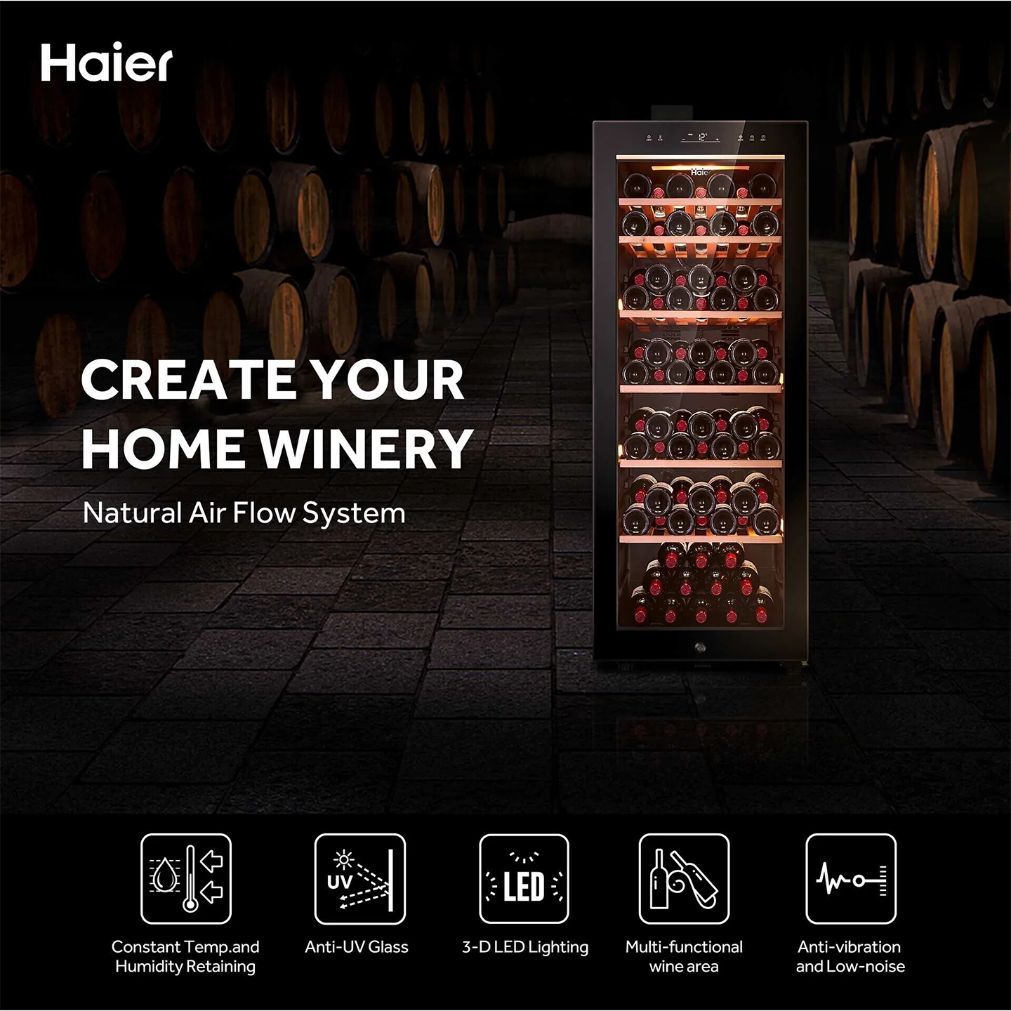 Haier 84 Bottles Wine Chiller (HWS-84G)