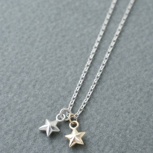 只按訂單生產~Atease DOUBLE STAR NECKLACE SV&K10 pre order/訂購