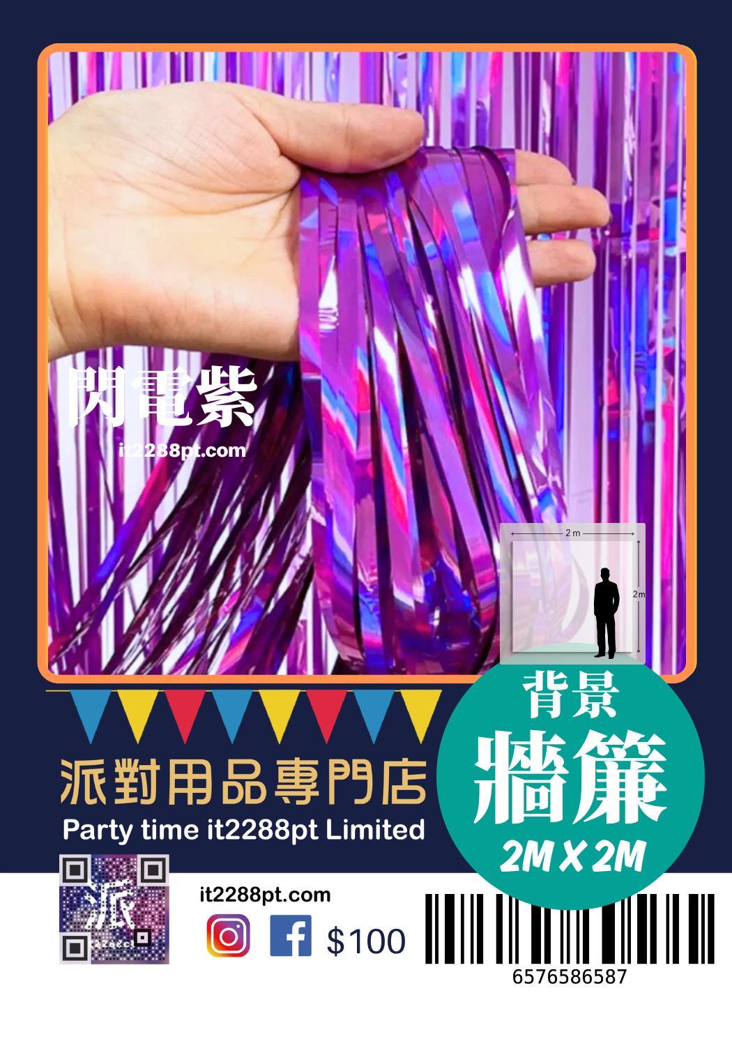 生日背景牆簾 流蘇幕簾 派對背景裝飾 Birthday Background Curtain