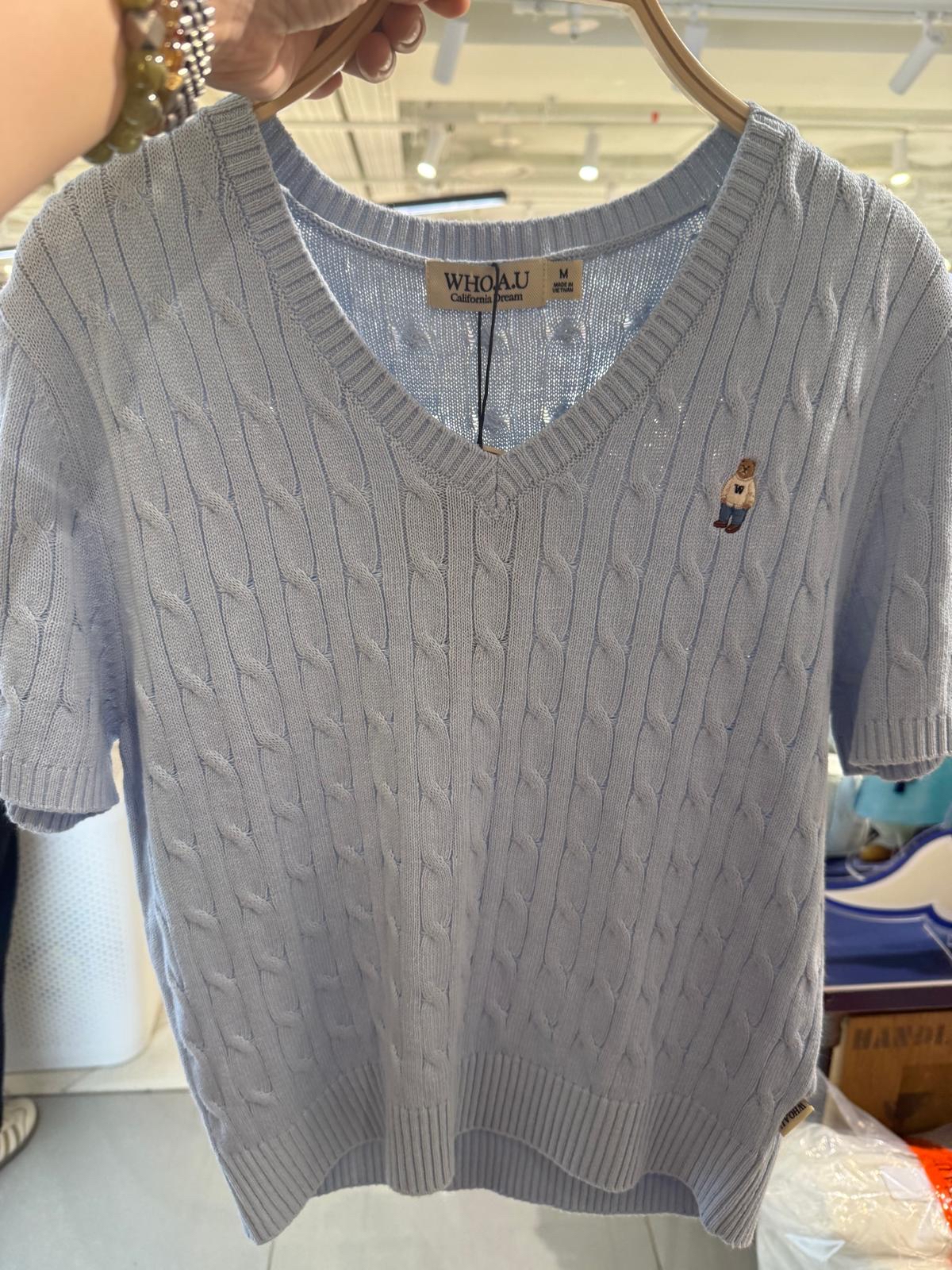 *🇰🇷韓國直送最新款Who.A.U 刺繡小熊V領針織衫 折扣優惠🈹*