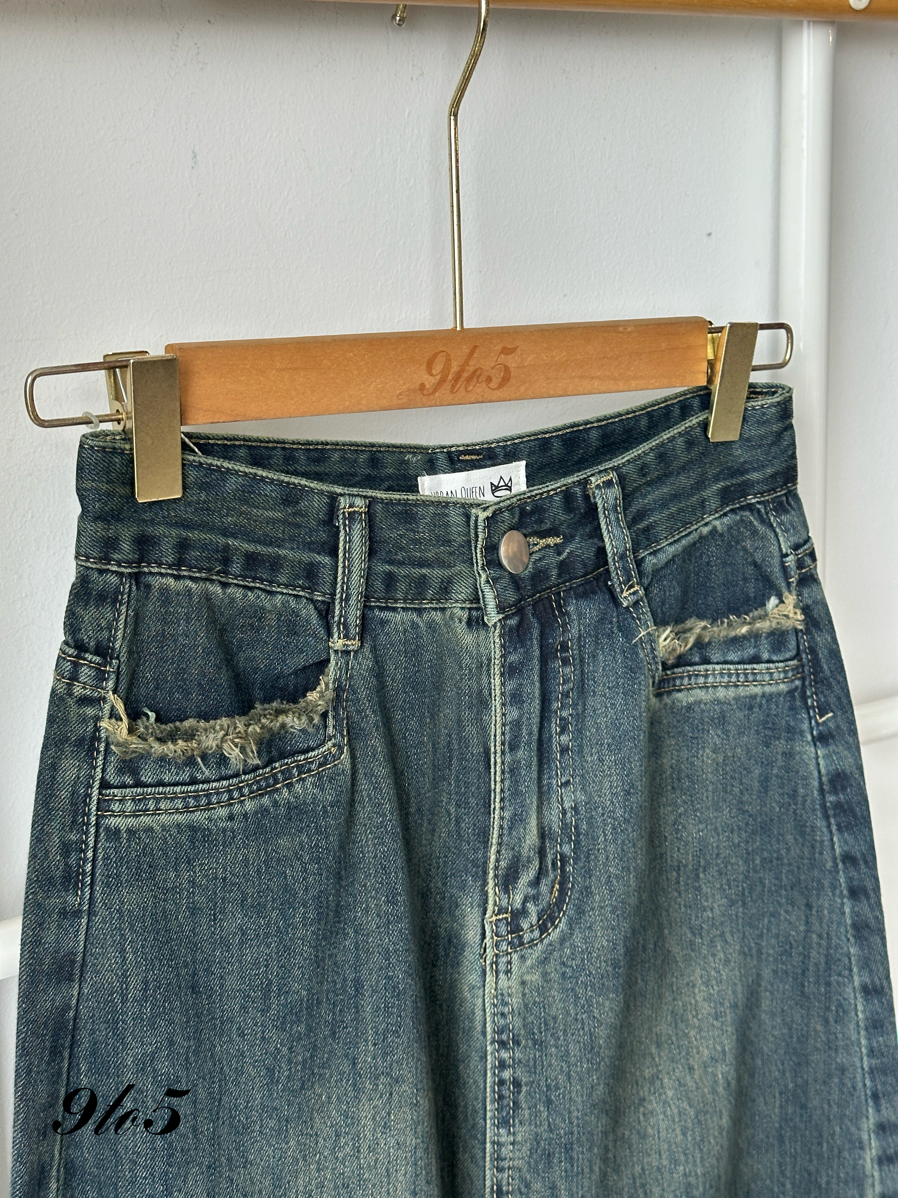 S1824 Denim Long Skirt 