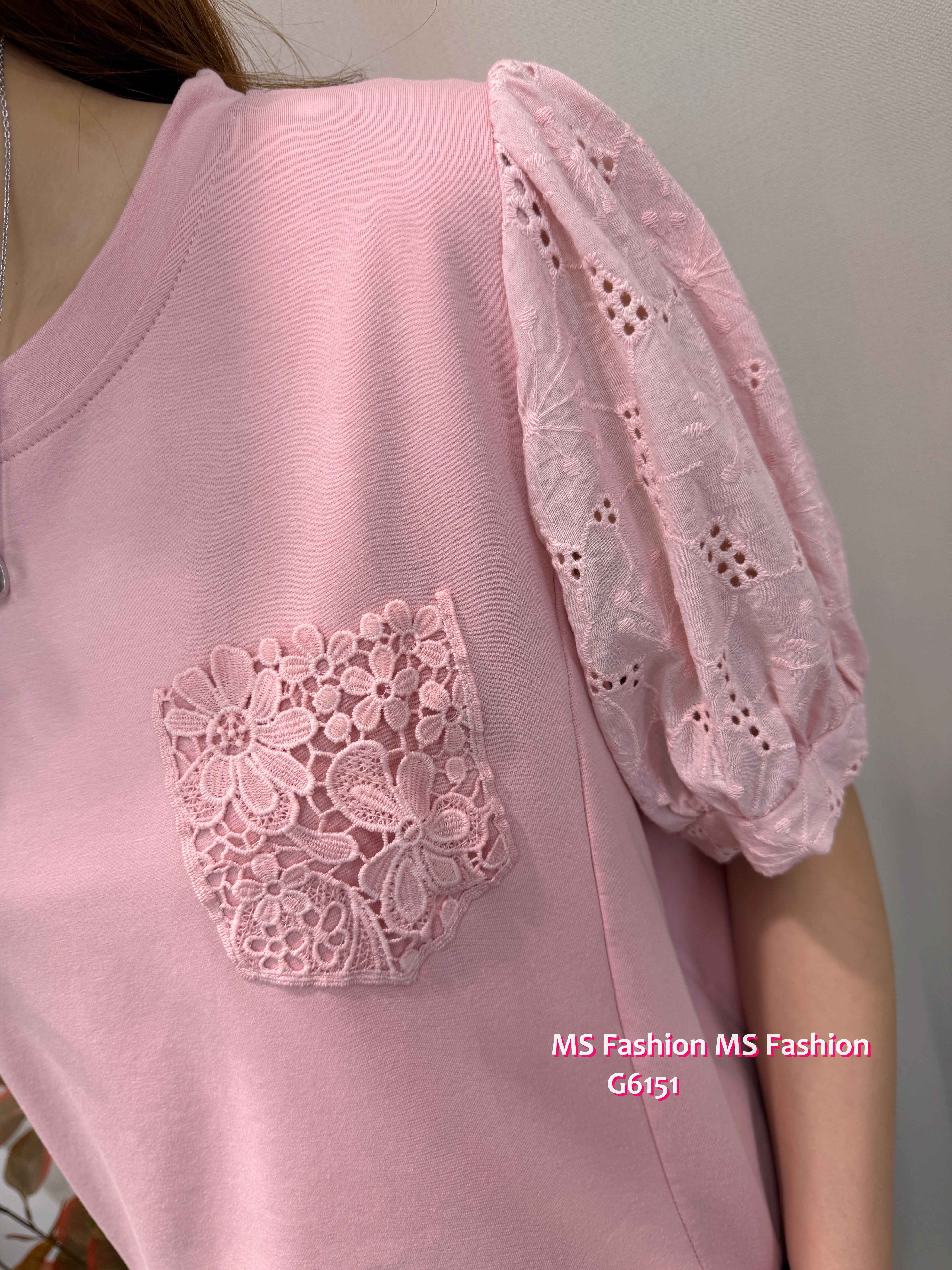 G6151 韓國🇰🇷淨色通花top