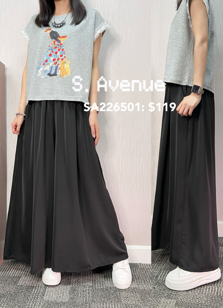 SA226501: 橡根腰超舒服長裙褲