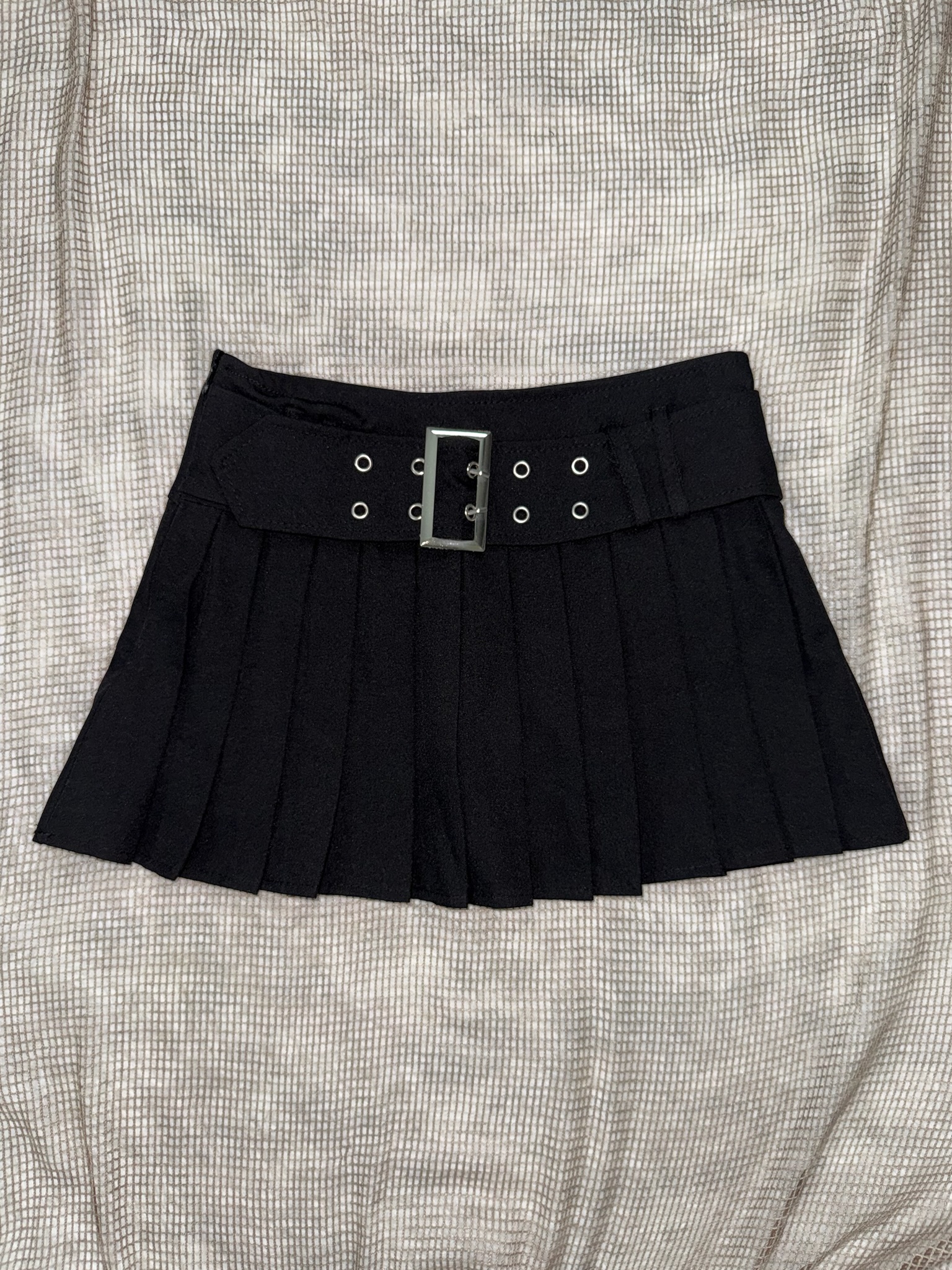 Gothic Punk Belted Pleated Micro Skirt