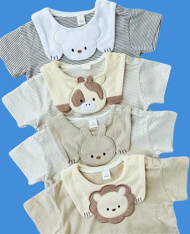 日單小木馬動物翻領條紋短袖