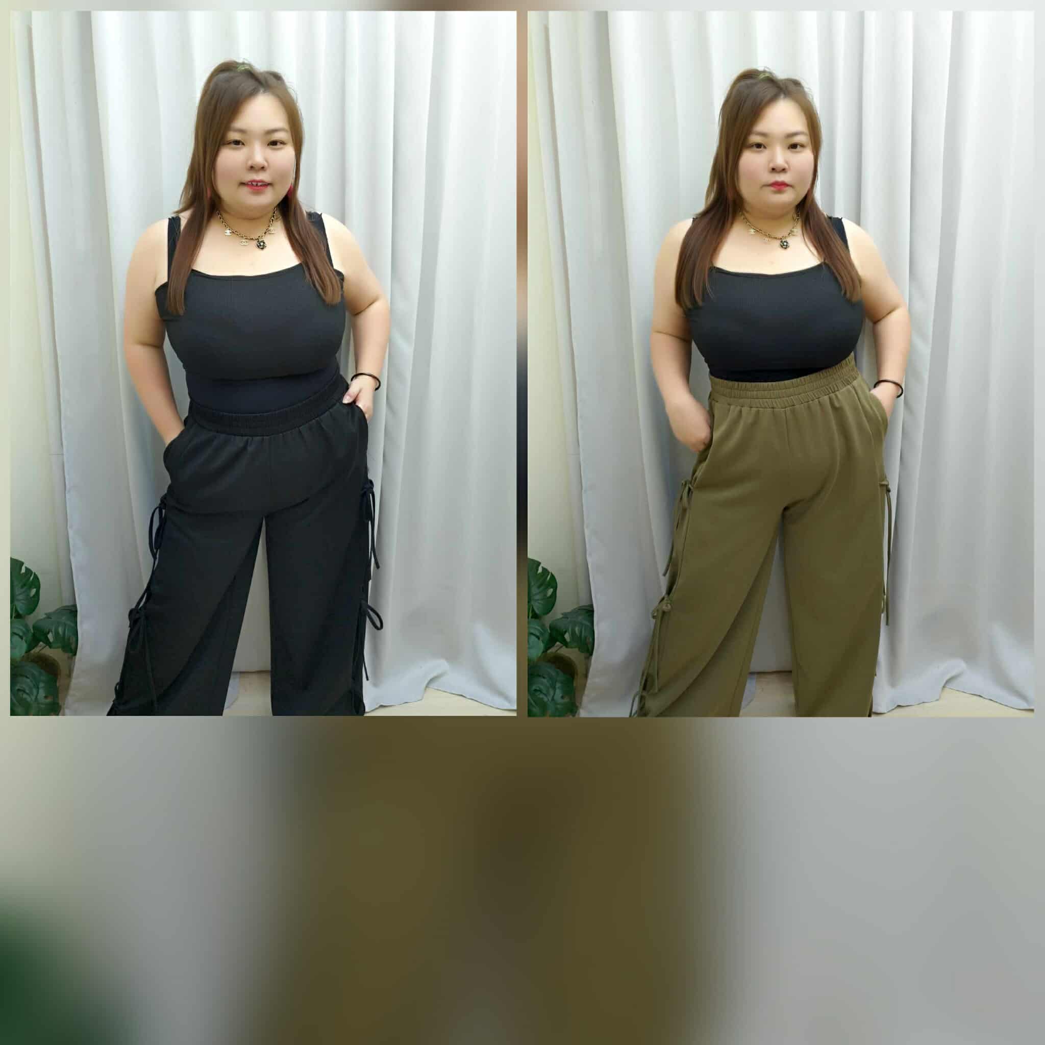 TW#2992 边系蝴蝶结设计宽长裤