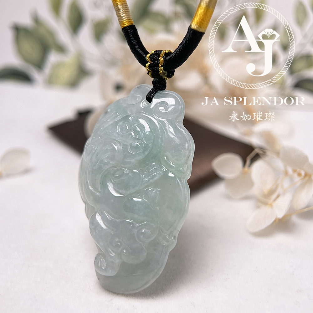 JN-1538 天然翡翠A玉 冰糯晴綠招財鎮宅貔貅挂件