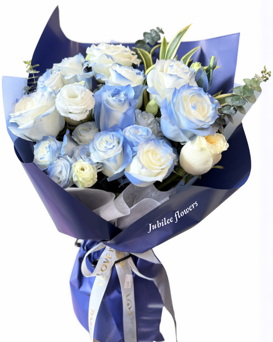 碎冰藍玫瑰花束