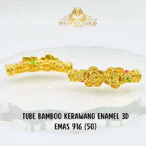 MYDORA Tube Bamboo Kerawang Enamel 3D (5G) l EMAS 916/22K