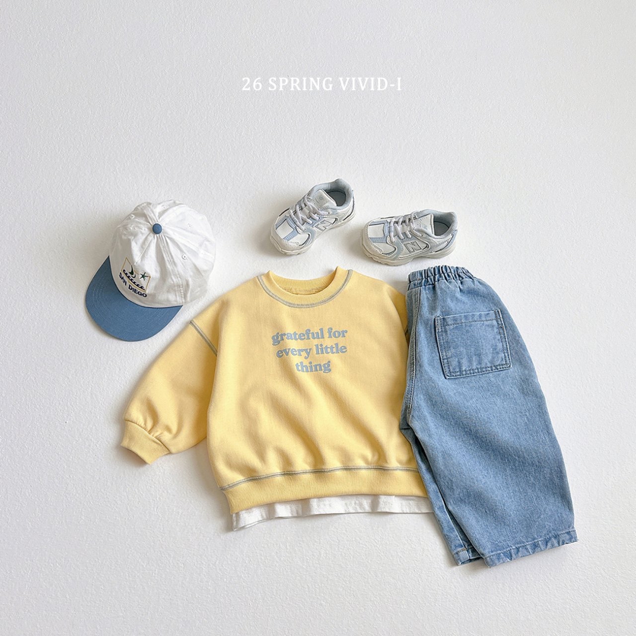 🌸預訂 韓國直送🌸🇰🇷VIVIDI四色字母印花撞色縫線長袖上下套裝