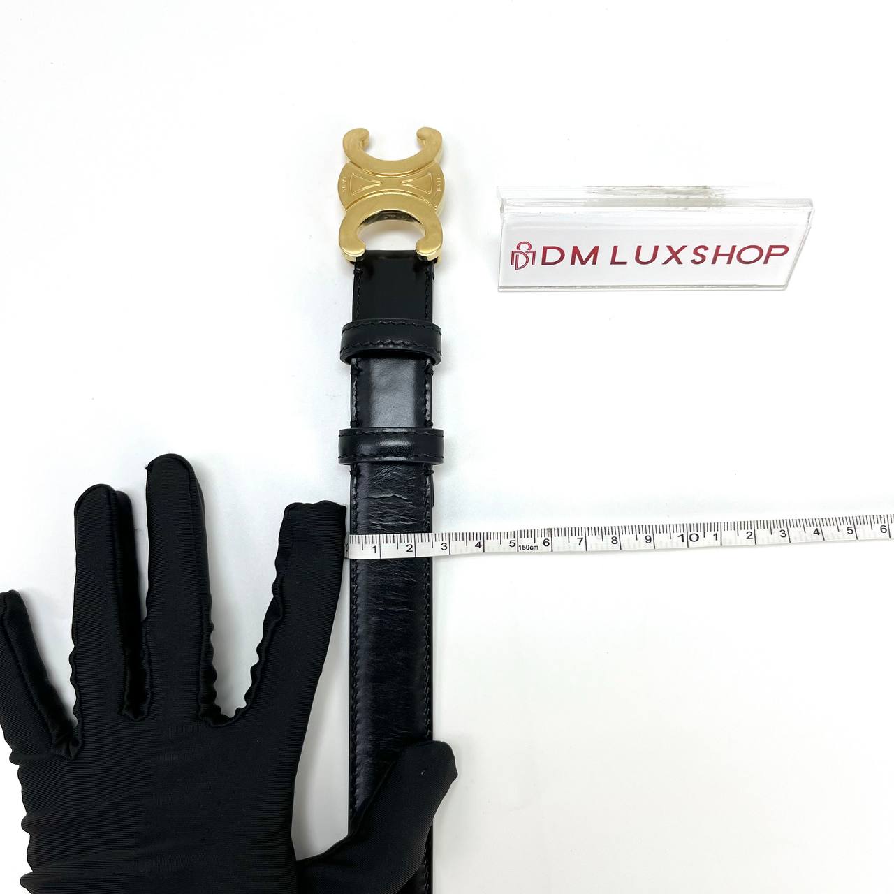 Celine Triomphe Belt 25MM Black GHW
