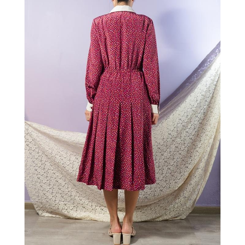 Vintage Japanese Funky Geometric Pattern Shirt Dress with White Collar and Cuffs(MT1608-118)