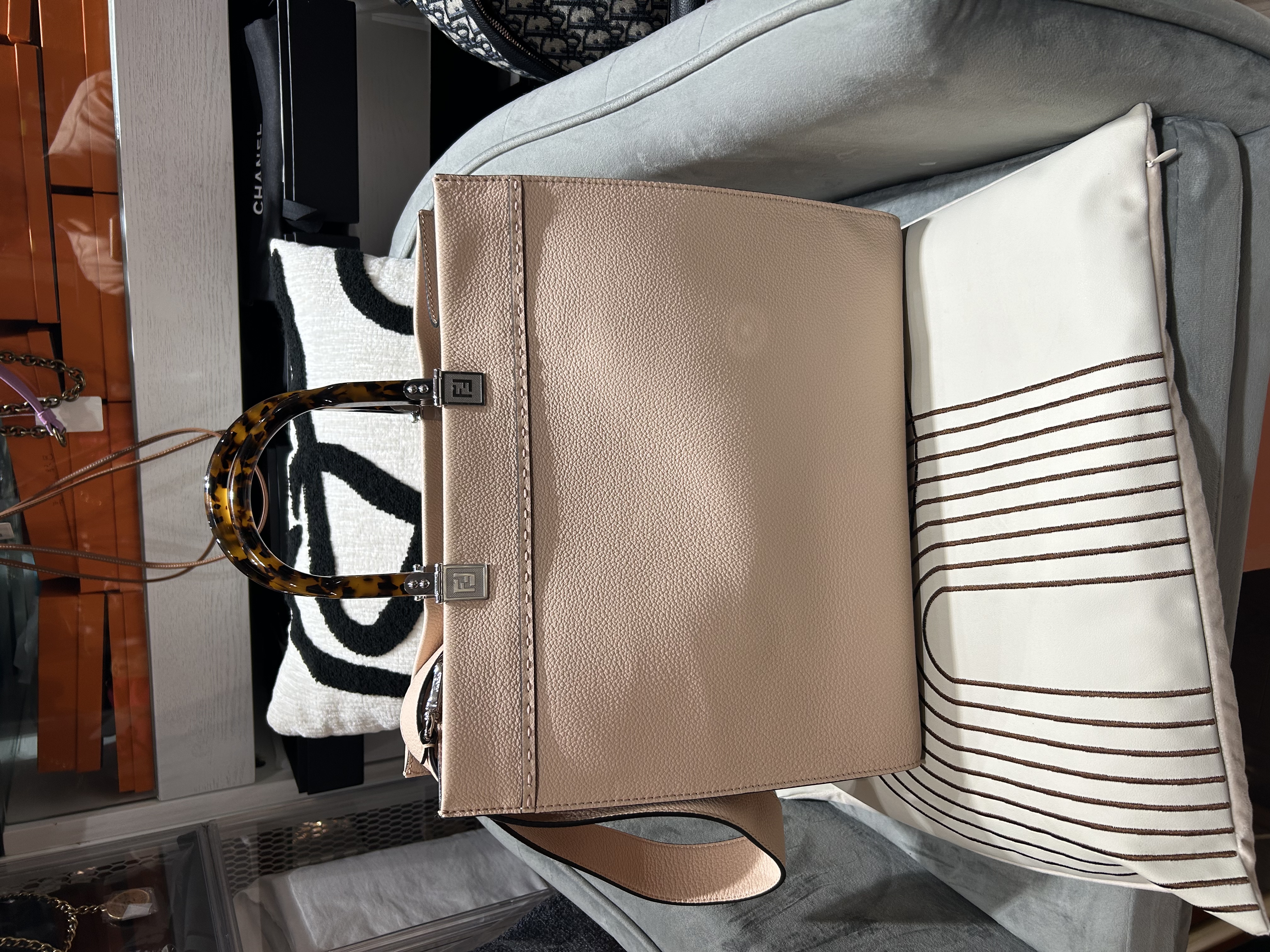 Fendi 2Way Shoulder Tote Bag Calfskin 100%Authentic, 99%New