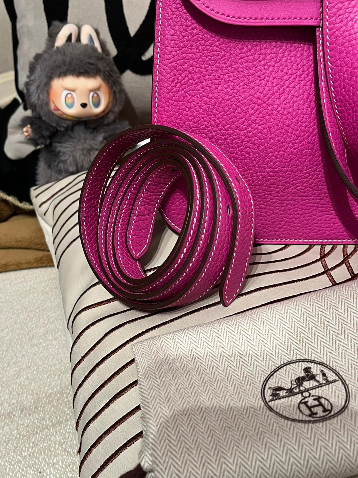 Hermes halzan 31,9I,玉蘭粉銀扣TC粒粒牛皮，STAMP C 100%Authentic ,98%new✅dust bag 