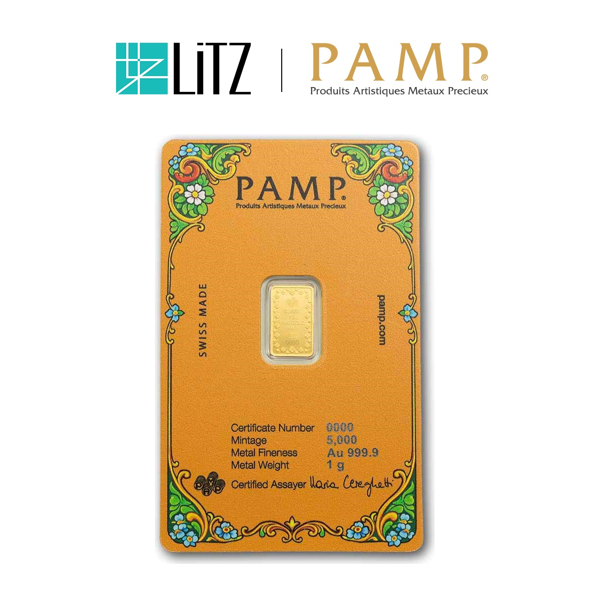 [1 gram] LITZ PAMP Suisse Lucky Pig Limited Edition Gold Bar (999.9) PG085