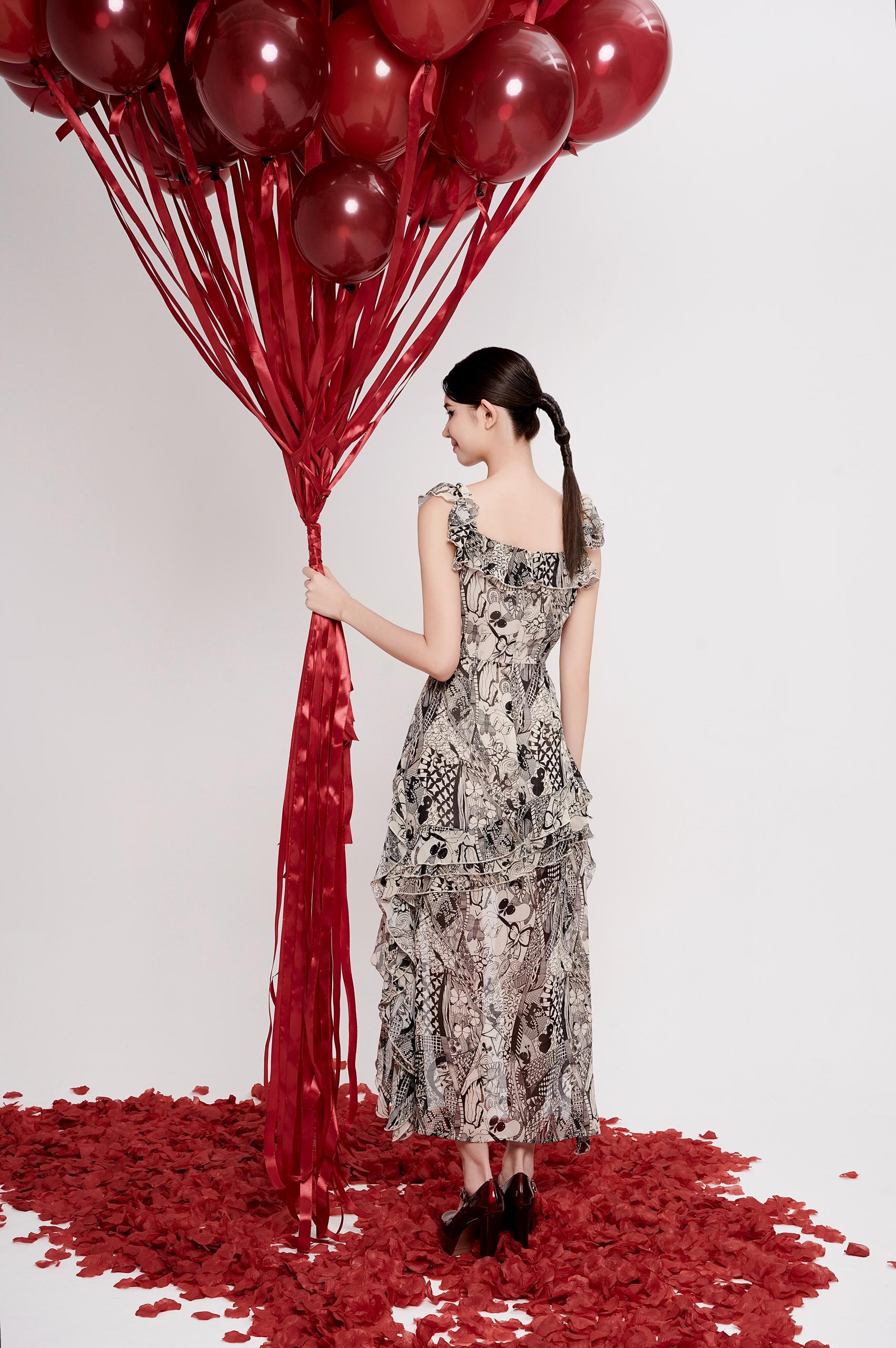 前短后长雪纺连身裙 2122