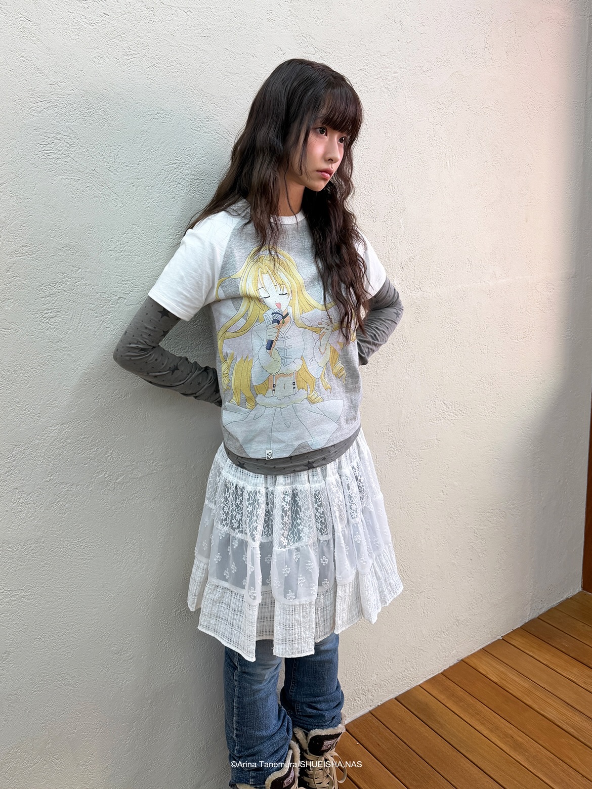 W ANGEL RAGLAN SS TEE｜韓國 星河滿月 X CAVISH 服飾系列 (Full Moon） (26204-P)