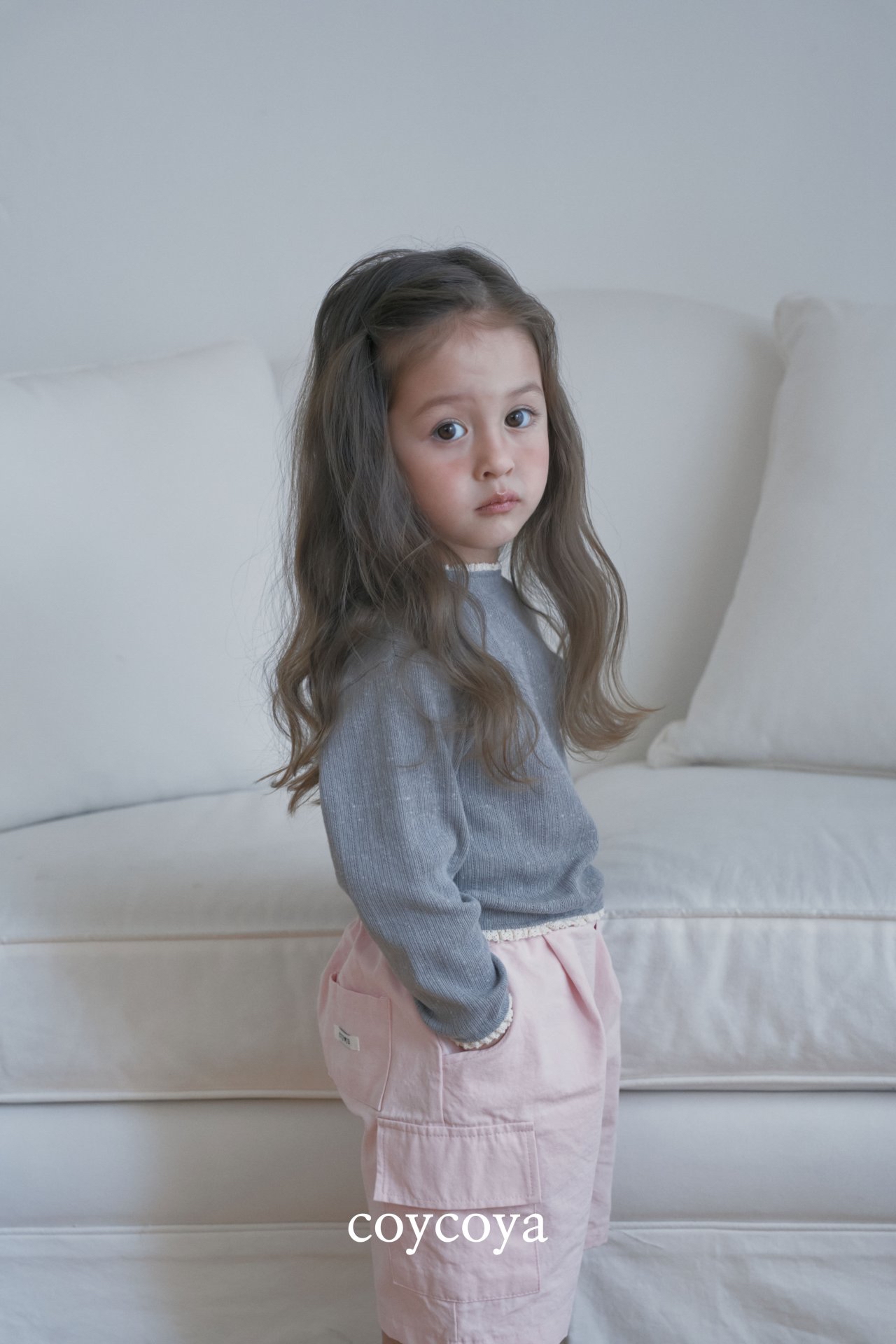 🌸預訂 韓國直送🌸🇰🇷COYCOYA兩色標籤復古寬鬆中長工裝褲