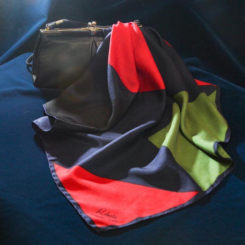 1980s VIntage Roberta Di Camerino Made in Italy Colour Patch Scarf (FD030)