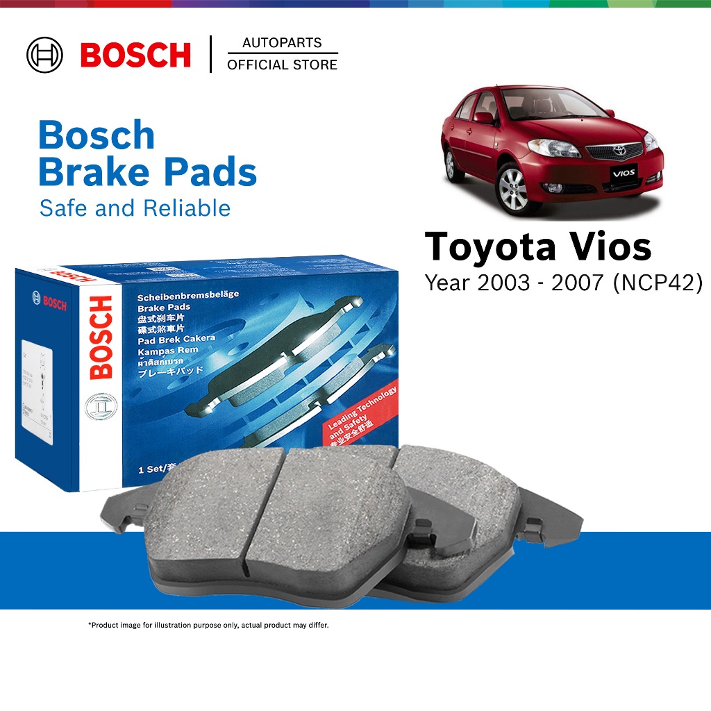 Bosch Front Brake Pads for Toyota Vios NCP42 G E (2003 - 2007) 0986495242 GDB7075