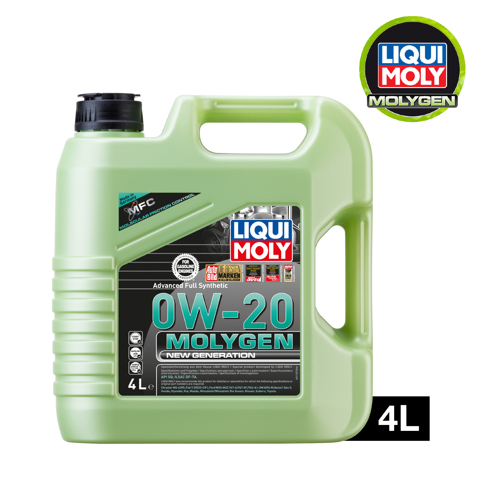 LIQUI MOLY Molygen New Generation 0W-20 (4L) 機油/潤滑油/偈油【原裝行貨】