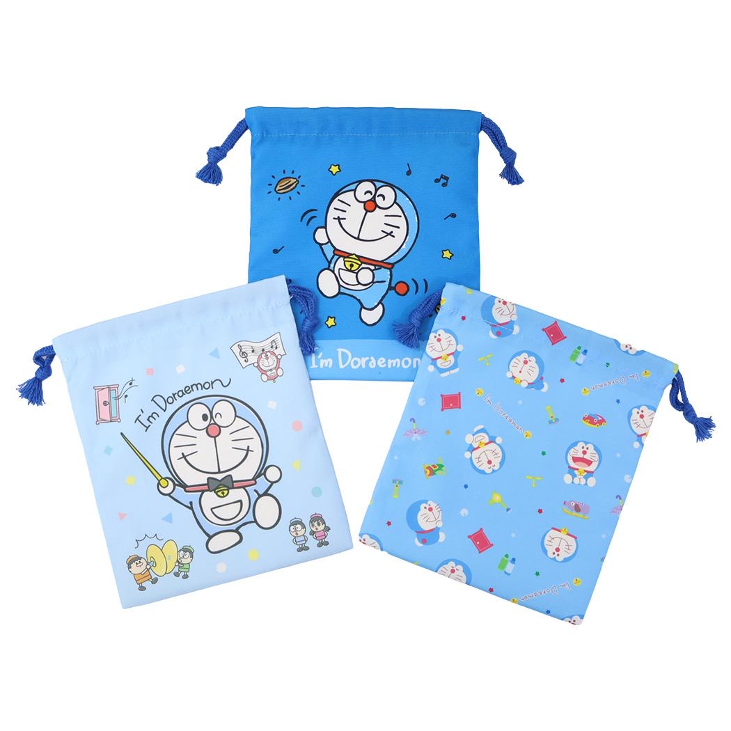 [現貨] 多啦A夢袋 索繩袋 (一套3件裝) | 法寶 | Doraemon袋仔