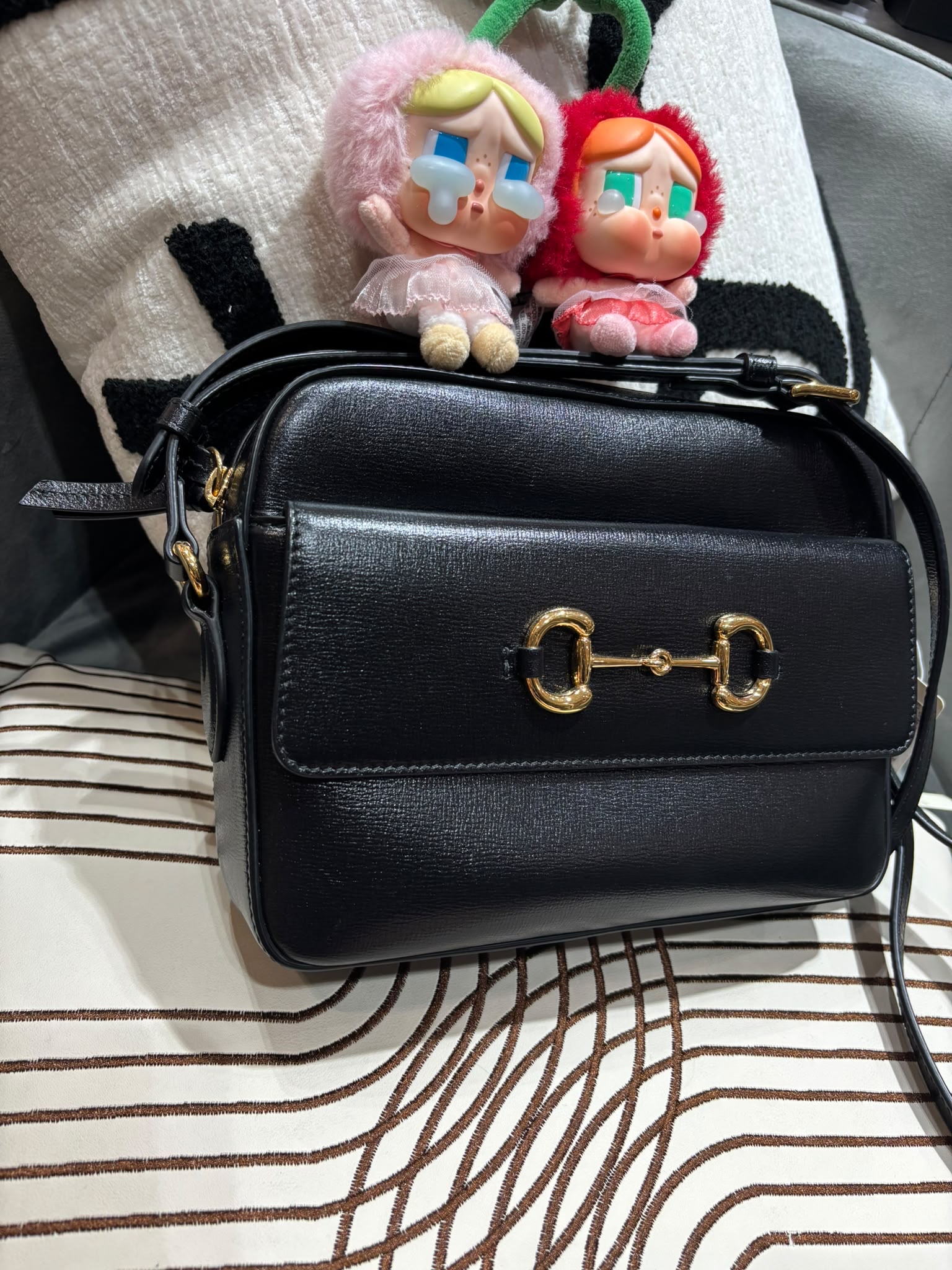 Gucci horsebit 1955 camera bag 黑金牛皮,100%Authentic, 98%New ✅專門店收據✅Tap✅Dust bag