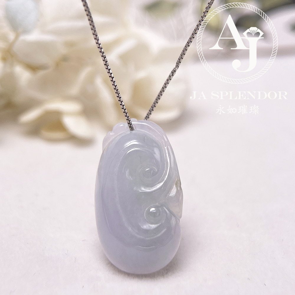 JN-1625 天然翡翠A玉 冰種春彩如意吉祥吊墜