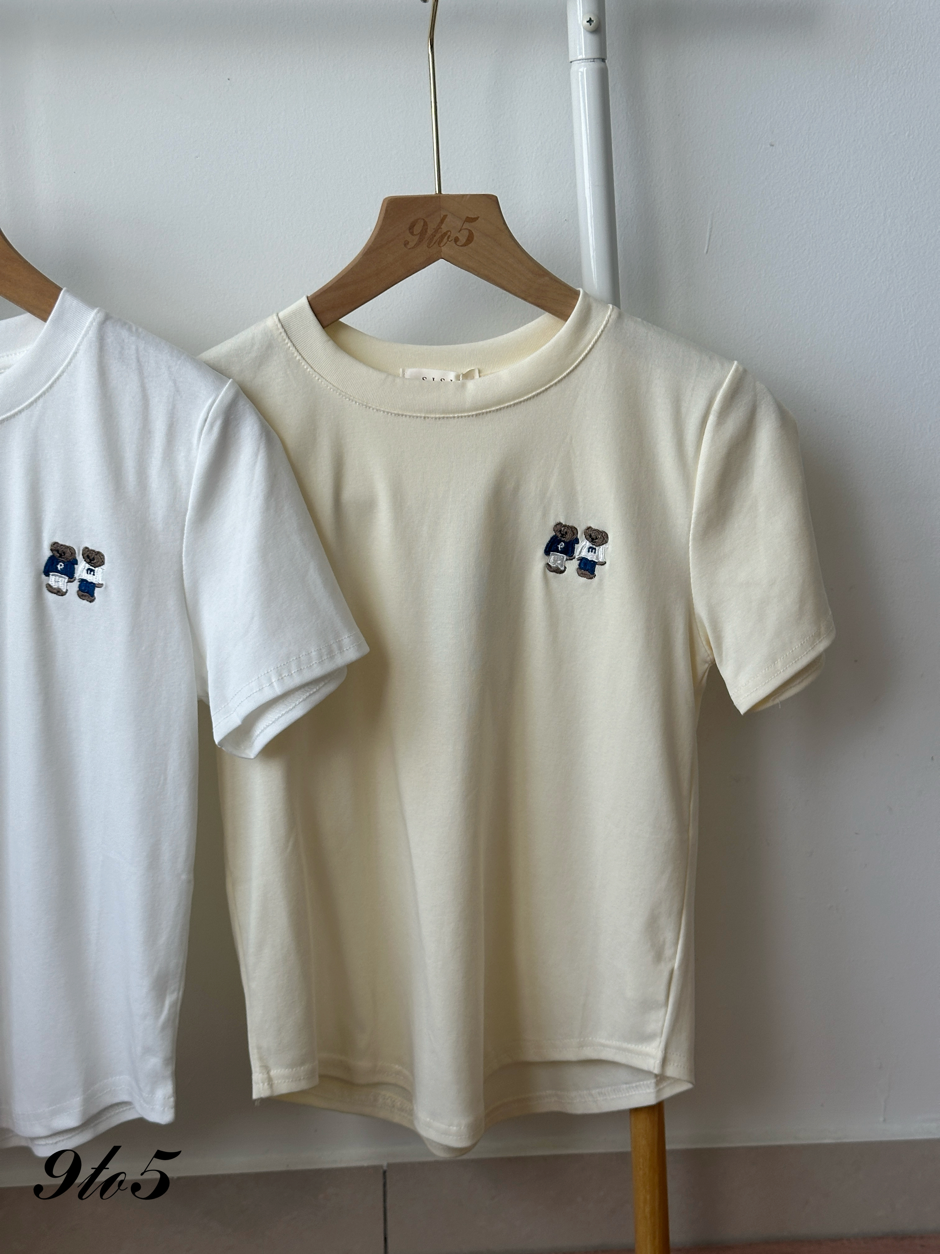 T4255 Embroidery Bear Tee - 4 Colors 
