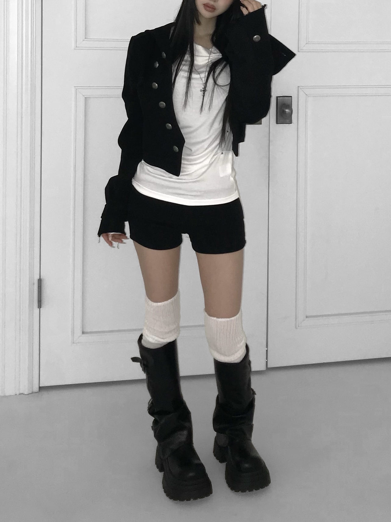 Knit Foldover Waist Mini Shorts