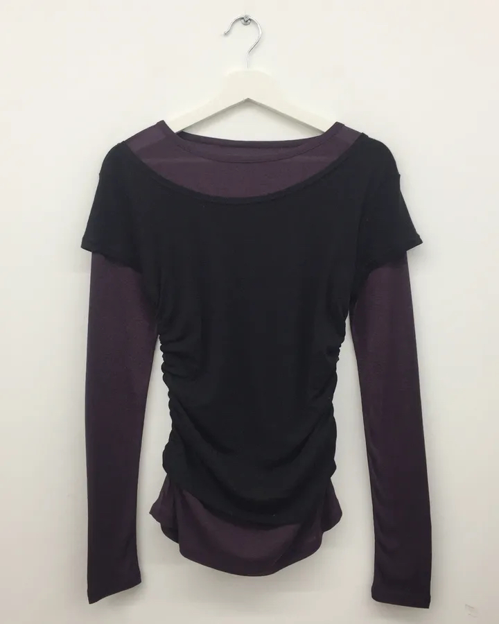 Layered Ruched Long Sleeve Top