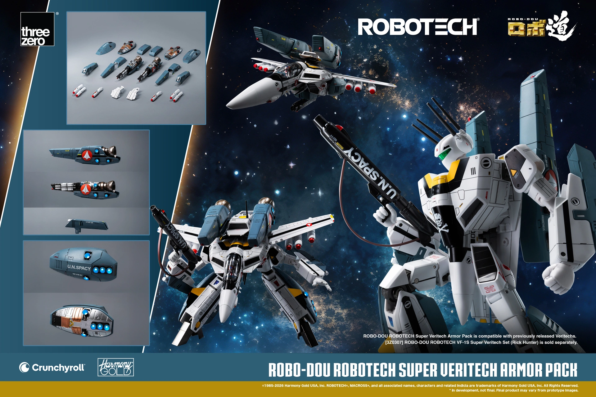 (預訂訂金 $200) (總價 $675) threezero ROBO道 超時空要塞 Macross VF-1S 變形戰鬥機超級裝甲包 (行版) ROBO-DOU Robotech VF‐1S Super Veritech Armor Pack (TZ-3Z1072) 