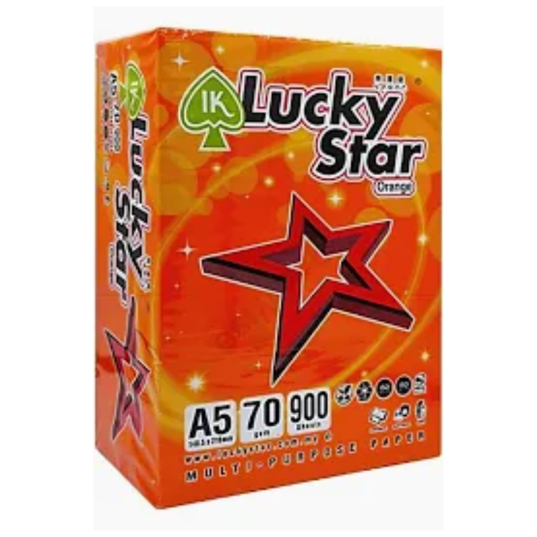 Lucky Star Orange A5 70gsm 900 Sheets Multi-purpose Paper