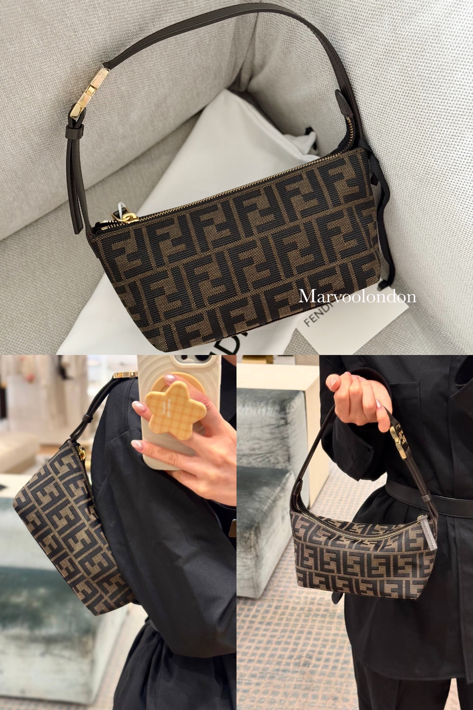 袋身超輕😍😍  限時優惠✨新款🆕訂貨🍒Fendi small 飯盒包 🔖 SIZE 21x11x10cm 可上肩~