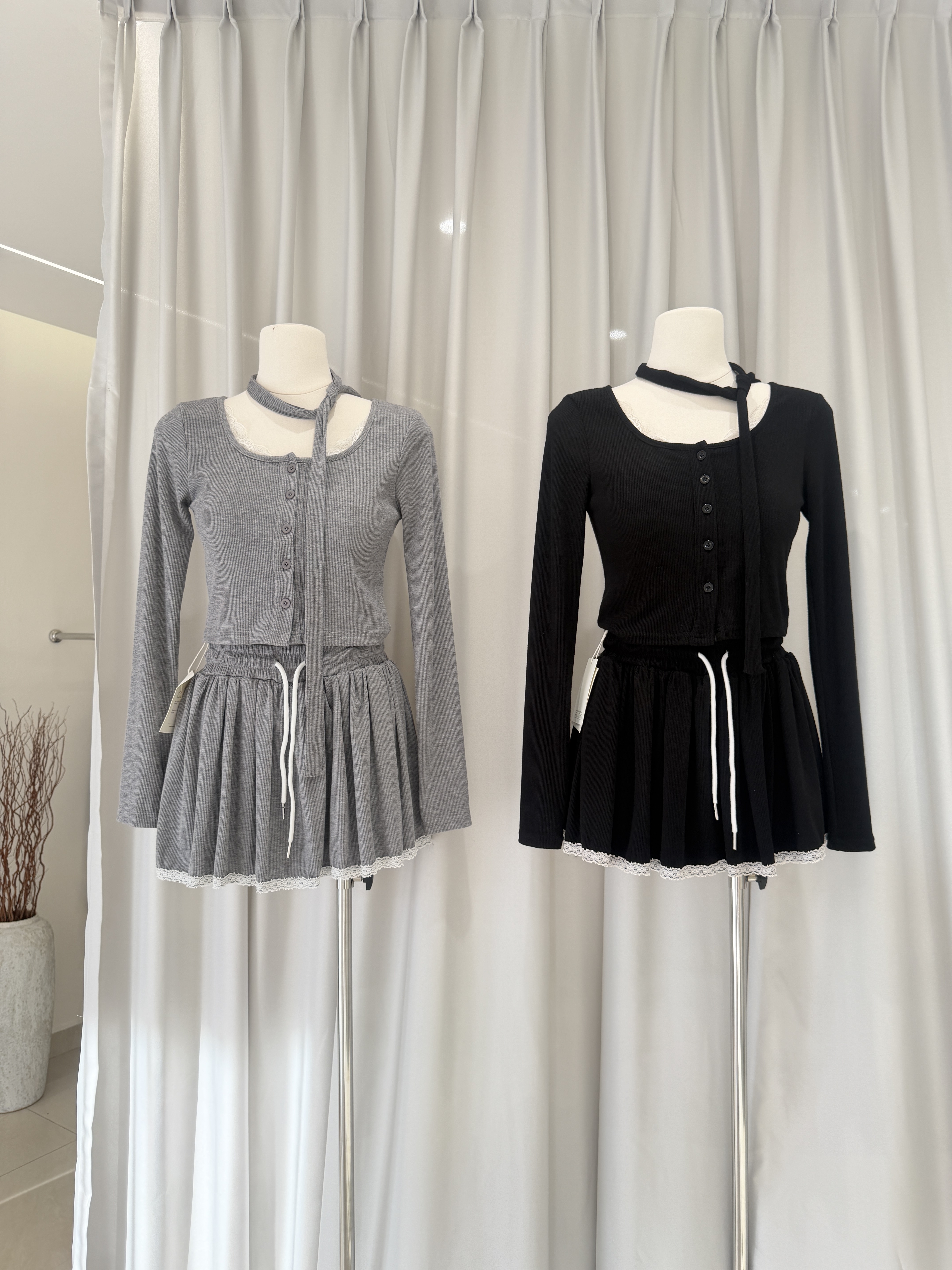 6360 爆款蕾丝拼接两件套