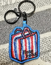 Mimemomall刺繡鎖匙扣-香港紅白藍袋