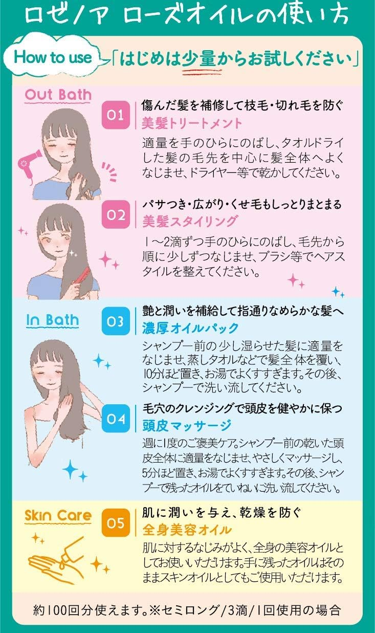 日本製 Rosenoa 大馬士革玫瑰護理油 60ml｜全方位美肌美髮秘密