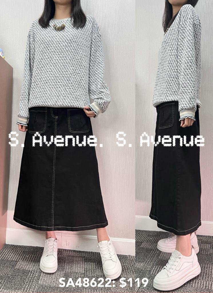 SA48622: 長袖軟身tweed料top