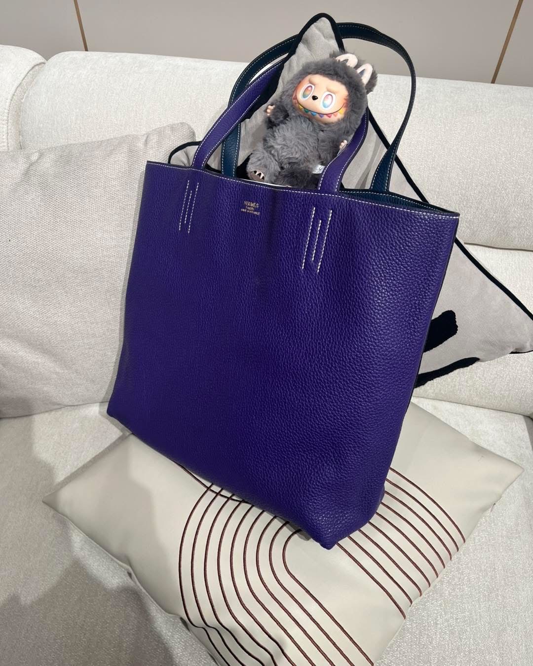 Hermes Double Sens 36 Tote Bag Stamp [Q] TC粒粒牛皮 100%Authentic, 98%New ✅Dust bag 