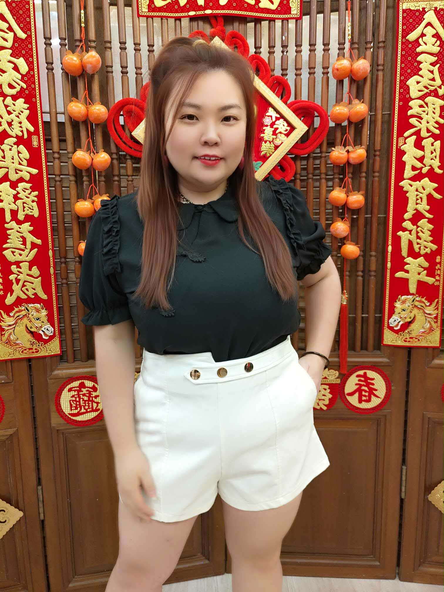 NJB07 TW#3893 3钮设计款短裤