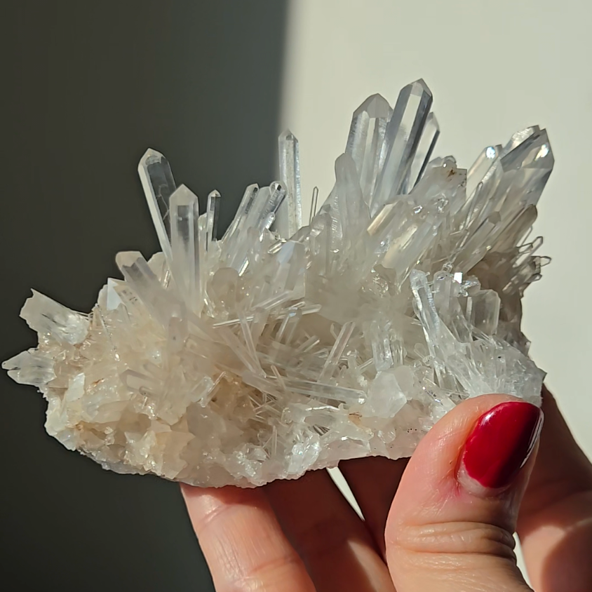 Blue smoke Lemurian needle quartz cluster - LQ545