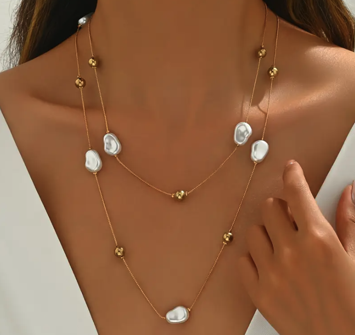 Adjustable Layered Golden/Silver Long Necklace