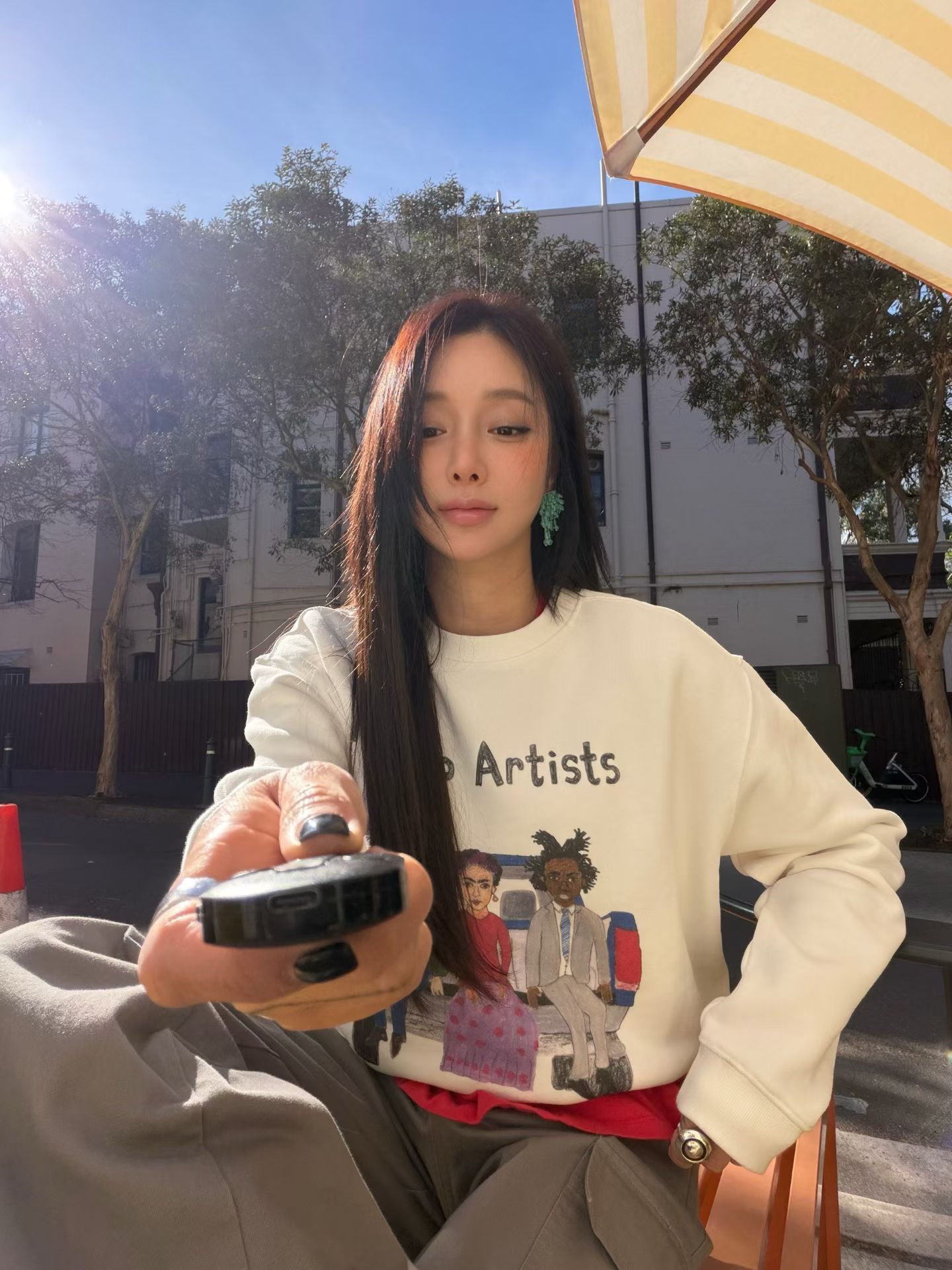 Artistic print sweatshirt