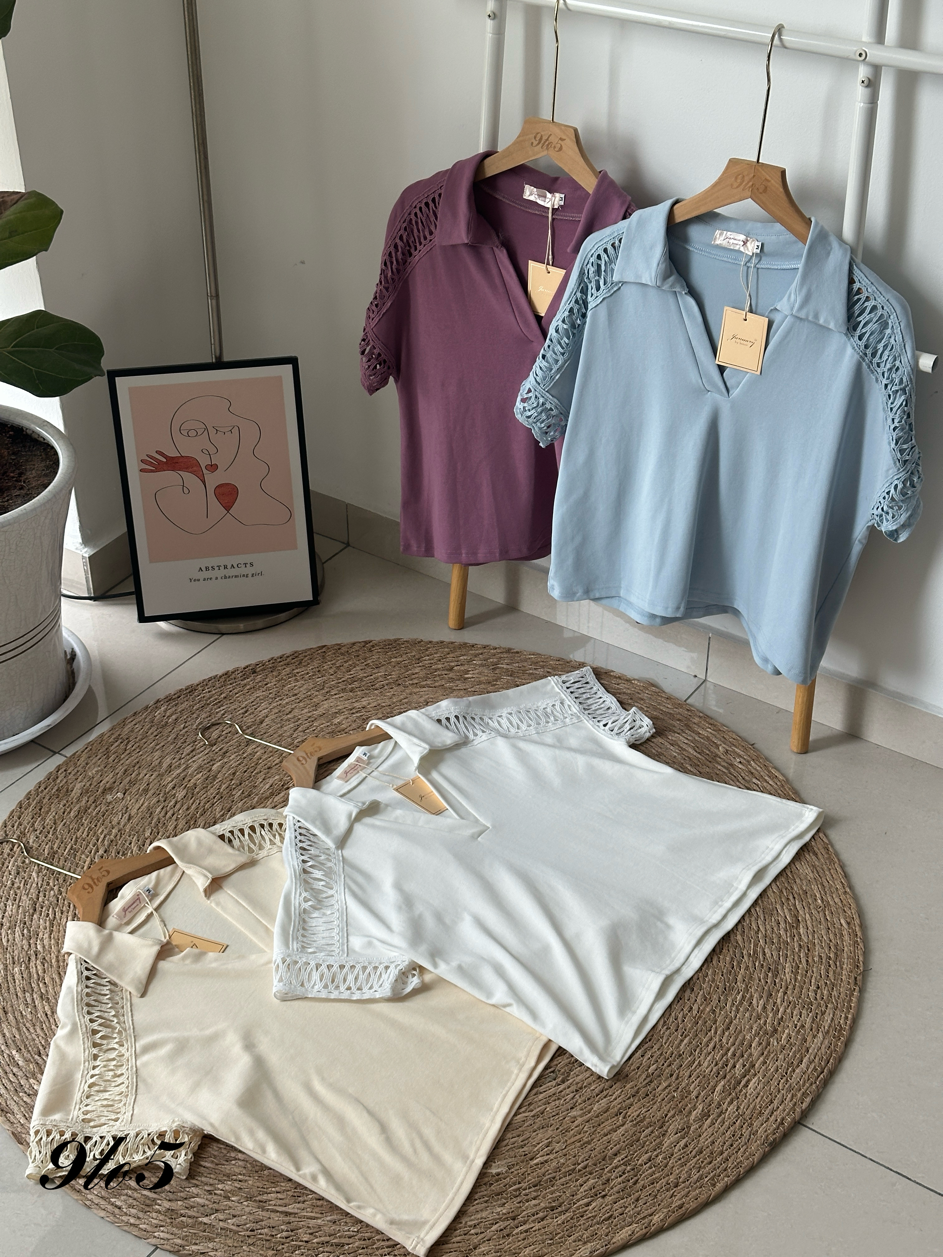 T4061 V Neck Polo Tee - 4 Colors