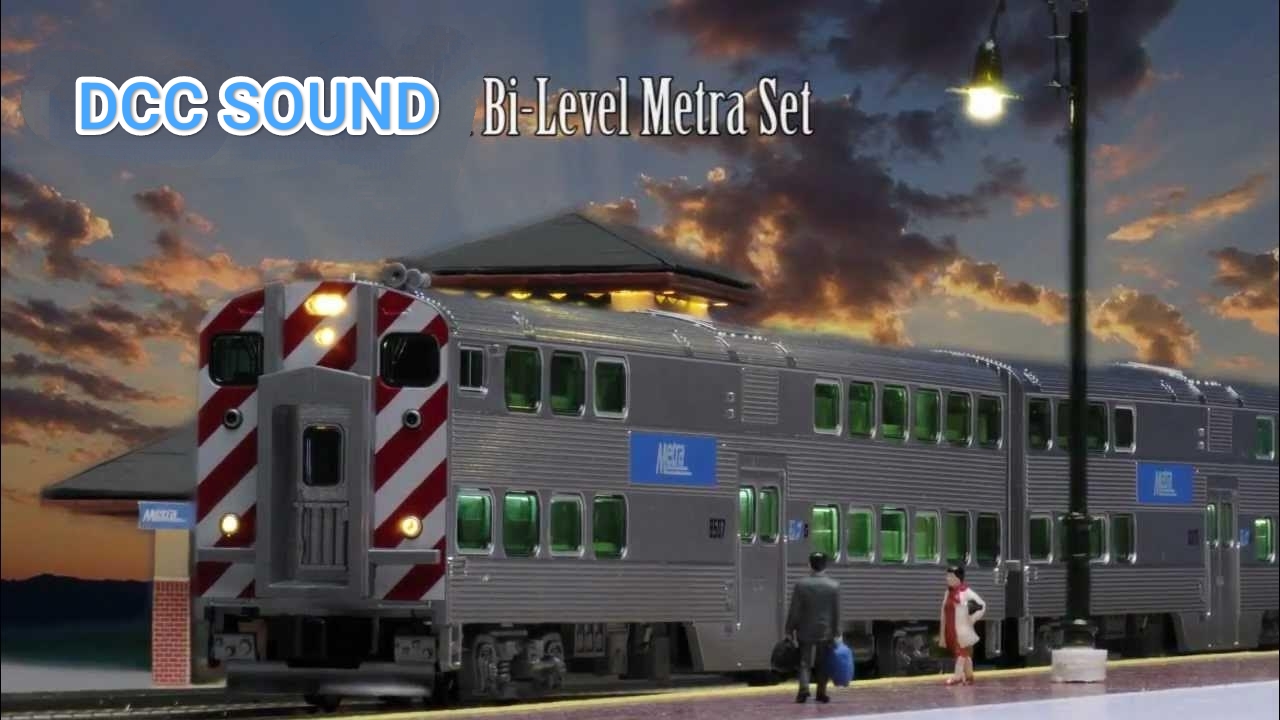 Kato DCC 數碼音效 Chicago METRA Gallery Bi-Level Commuter Train 3-Car Set