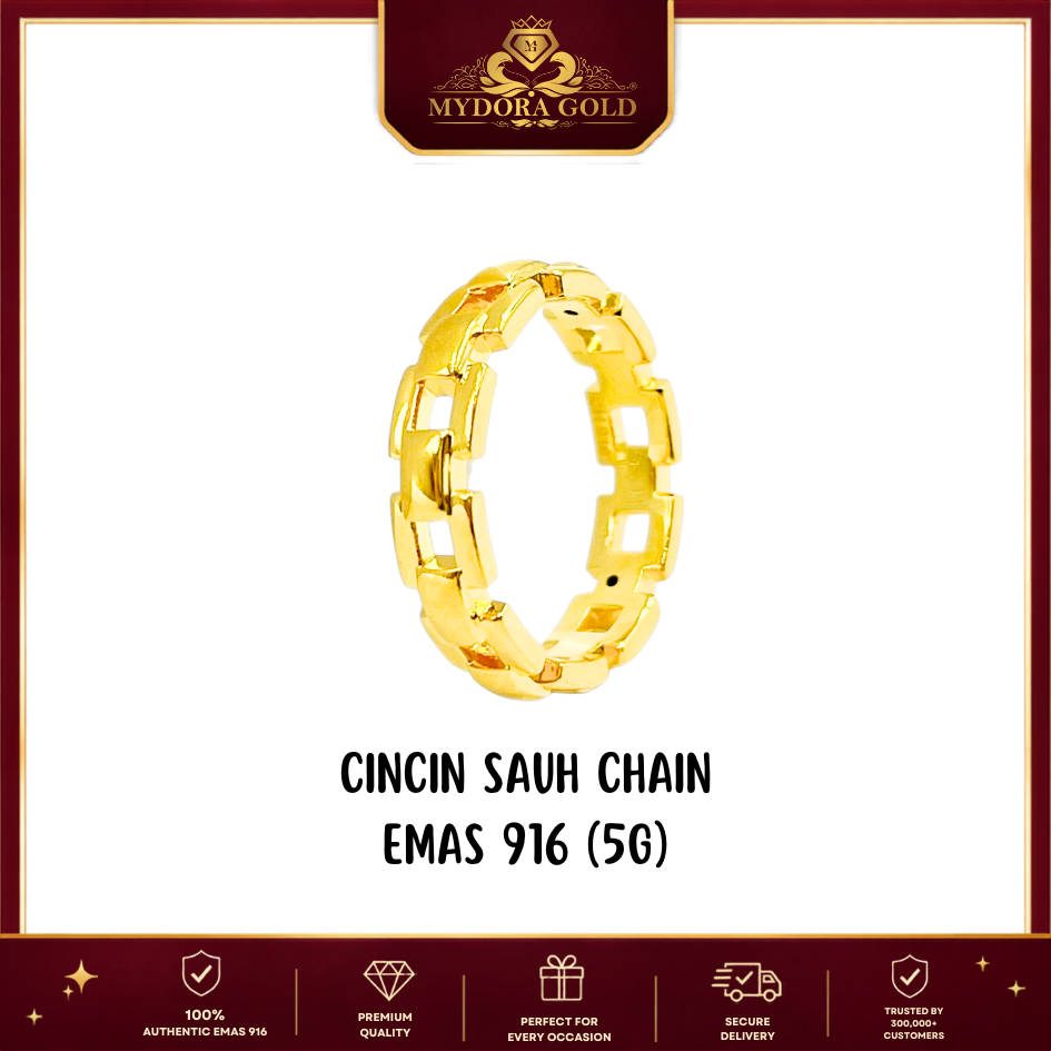 MYDORA Cincin Sauh Chain (5G) | Emas 916/22k