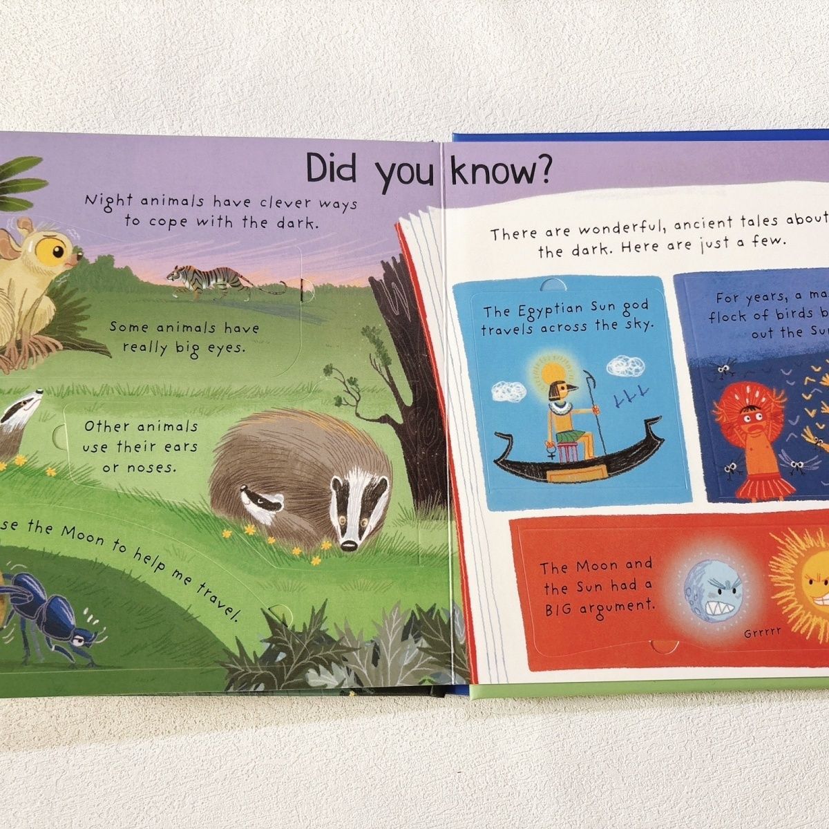 Usborne Lift-the-flap USBORNE First Questions and Answers Why is dark at night ?