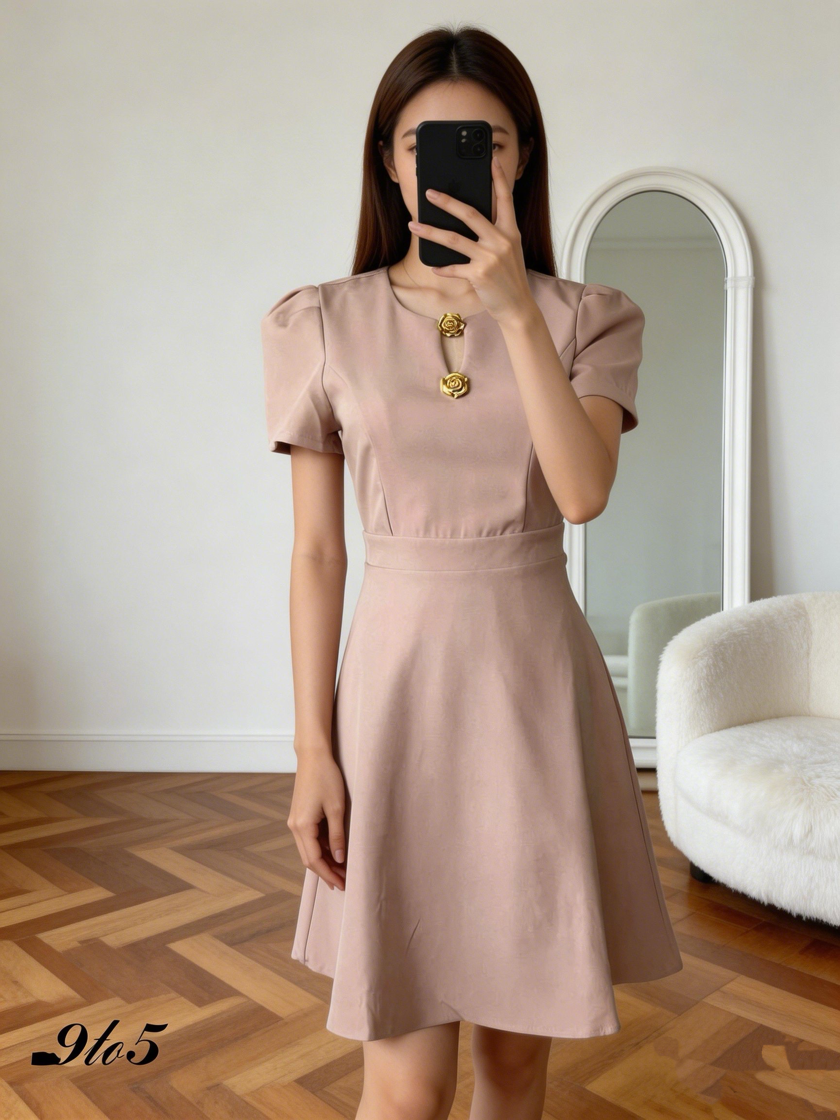 D2332 Puff Sleeve Dress - 4 Colors