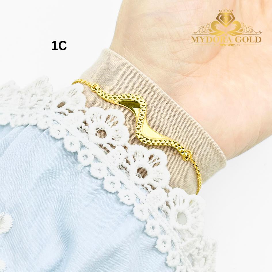 MYDORA Rantai Tangan Sauh Fesyen + Cinta Ombak Rindu Pahat l EMAS 916/22K